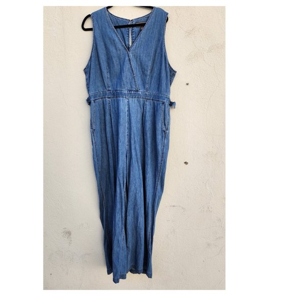 J. Crew Point Sur Wide-Leg Tailored Indigo Jumpsuit - Picture 3 of 9
